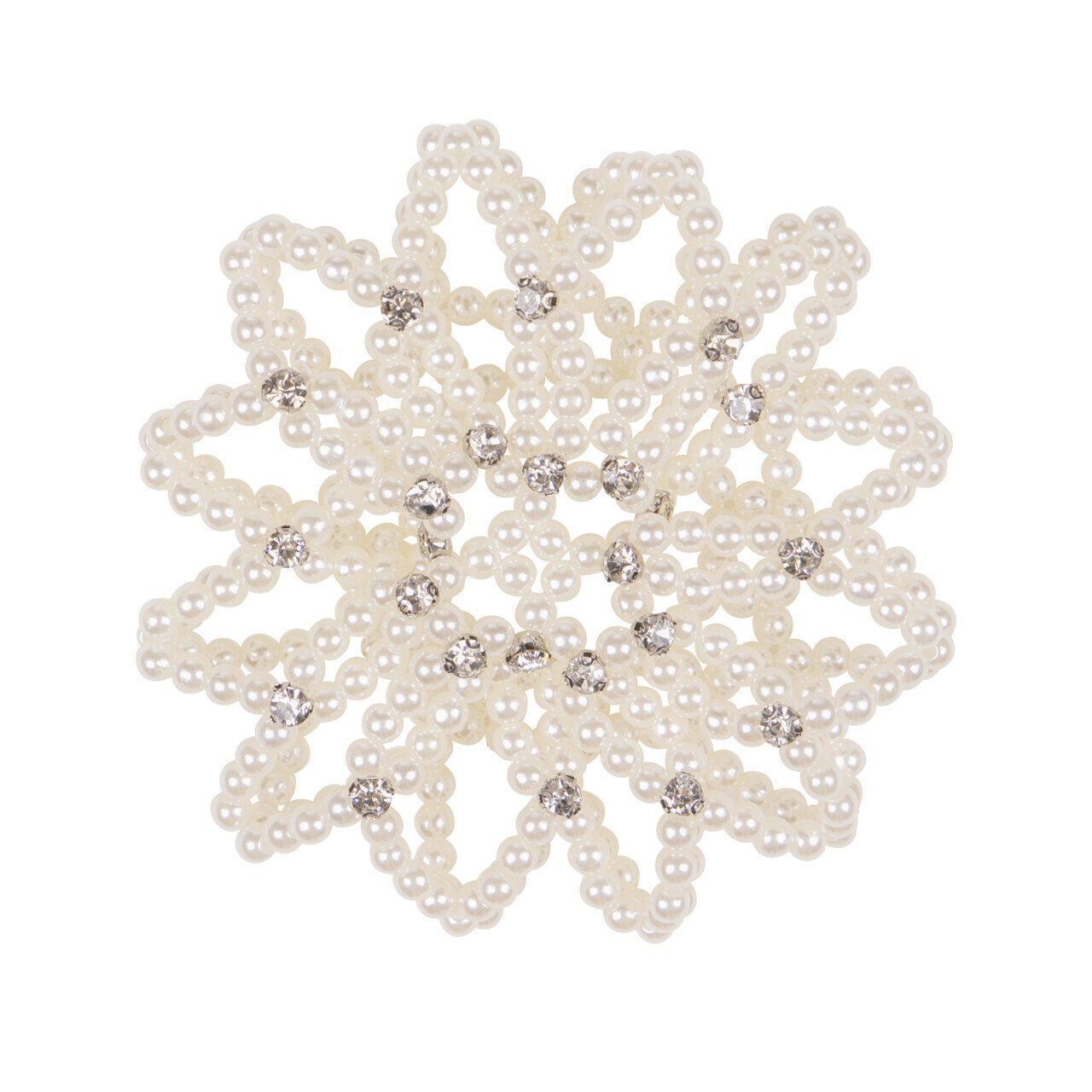 QHP Haarnetje Pearl met Strass - Wit