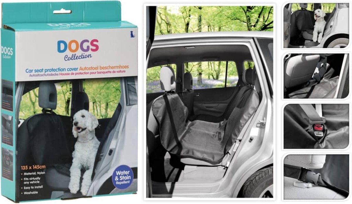 Dogs Collection Achterbank Beschermhoes - Zwart