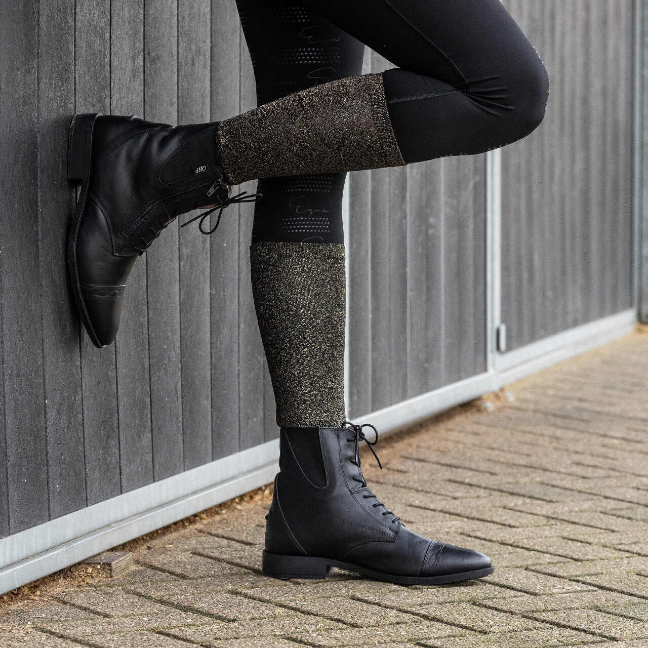 QHP Kniekous gift box (set van 2) - Zwart & Grijs