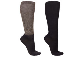 QHP Kniekous gift box (set van 2) - Zwart & Grijs