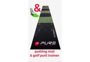 Pure2Improve Putting mat golf 300 x 65 cm putmat. Inclusief golf putt trainer. Deze premium oefenmat simuleert uw rolsnelheden. - Verjaardag - Kado - golfen - relatiegeschenk - Vaderdag Cadeautjes Kados