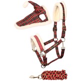 Harry's Horse Halsterset & Muts Check Christmas - Rood