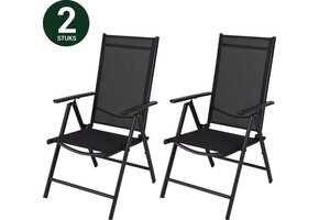 Relaxwonen - Tuinstoel - Kampeerstoel - 7 Standen - Set van 2 Stuks