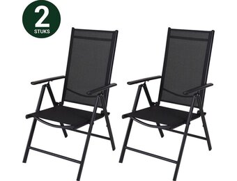 Relaxwonen - Tuinstoel - Kampeerstoel - 7 Standen - Set van 2 Stuks