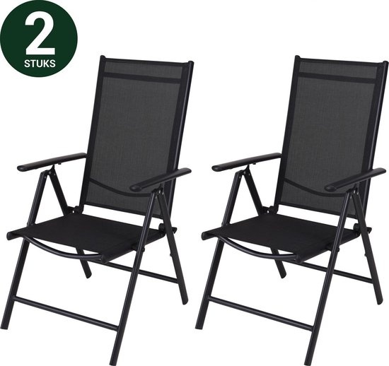 Relaxwonen - Tuinstoel - Kampeerstoel - 7 Standen - Set van 2 Stuks