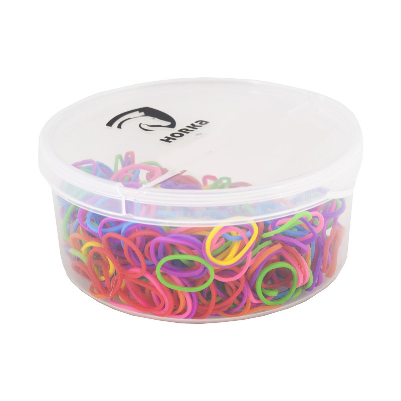 Horka Invlechtelastiekjes in Bakje +/- 500 elastiekjes