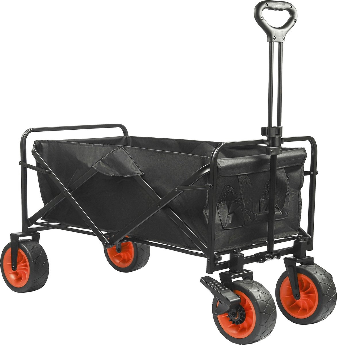 Excellent - Bolderkar XXL - Opvouwbaar - 100KG Draagkracht - 96L - Inklapbare Bolderwagen/Transportwagen - 2 Standen - Zwart
