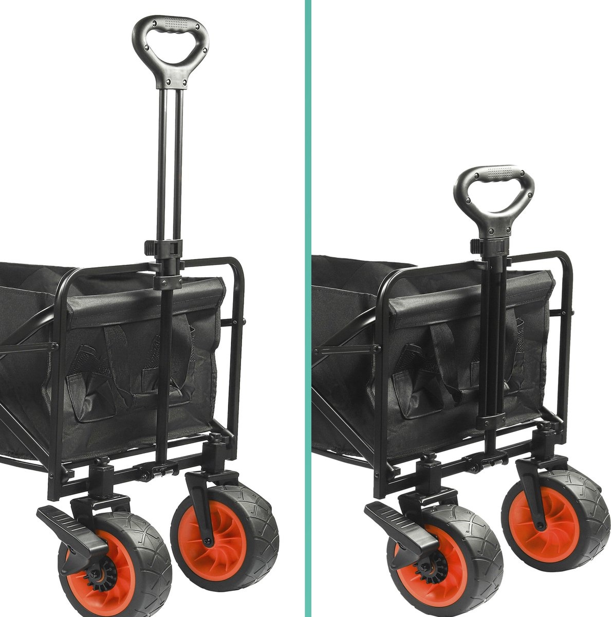 Excellent - Bolderkar XXL - Opvouwbaar - 100KG Draagkracht - 96L - Inklapbare Bolderwagen/Transportwagen - 2 Standen - Zwart