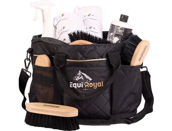 Cap & poetstas XXL gevuld - Inclusief Borstels - Zwart - Equiroyal editie - 6 Delig