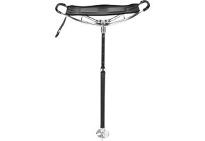 Horka - Zitstok - Aluminium met Leren Zit - Hoogte: 56 tot 74 cm