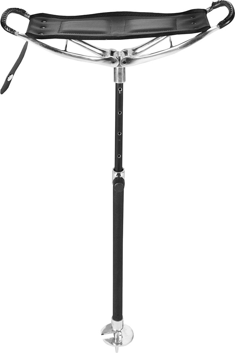 Horka - Zitstok - Aluminium met Leren Zit - Hoogte: 56 tot 74 cm