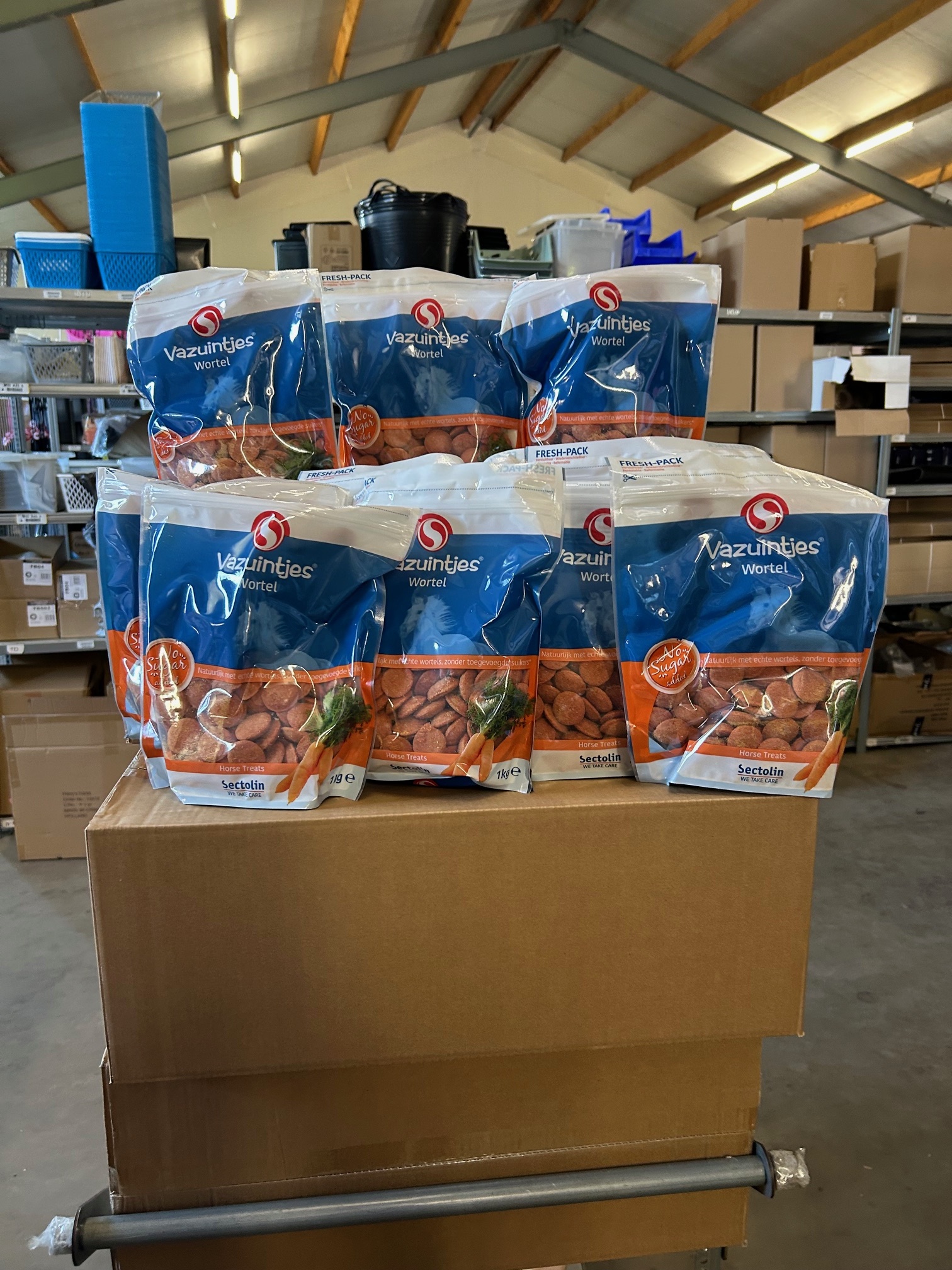 10 x 1KG zak Vazuintjes wortel smaak - Geen suiker!