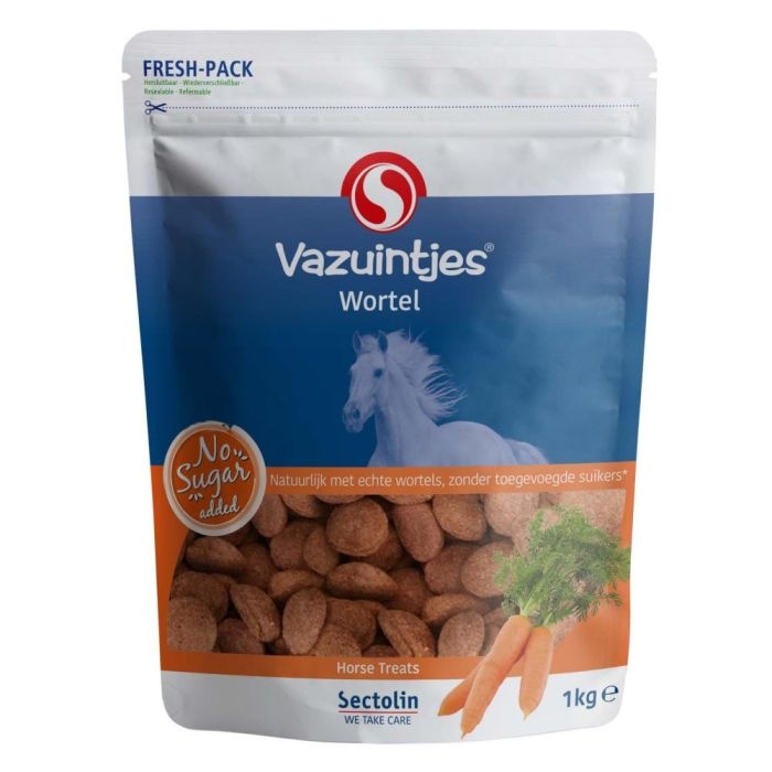 10 x 1KG zak Vazuintjes wortel smaak - Geen suiker!