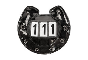 QHP Nummerhouder Horseshoe - Zwart