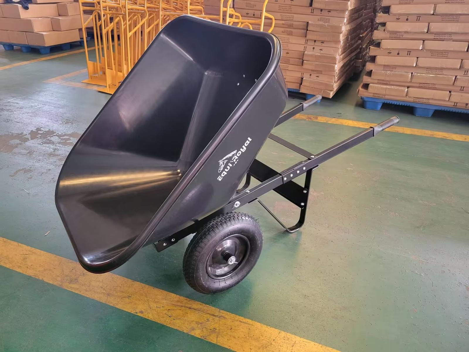 Equiroyal - Kruiwagen - Dubbele wielen - 220L inhoud - Met kiepfunctie - Extra stevig
