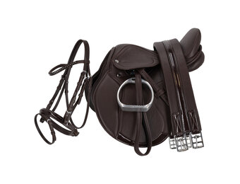 QHP Complete zadel set Melbourne - Bruin