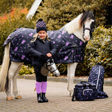 QHP Regendeken Turnout Lize 100gr - Zwart / Violet