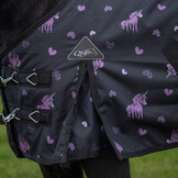 QHP Regendeken Turnout Lize 100gr - Zwart / Violet