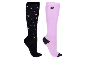 QHP Kniekous Lize (set van 2) - Zwart / Violet