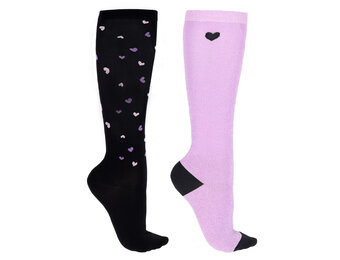 QHP Kniekous Lize (set van 2) - Zwart / Violet