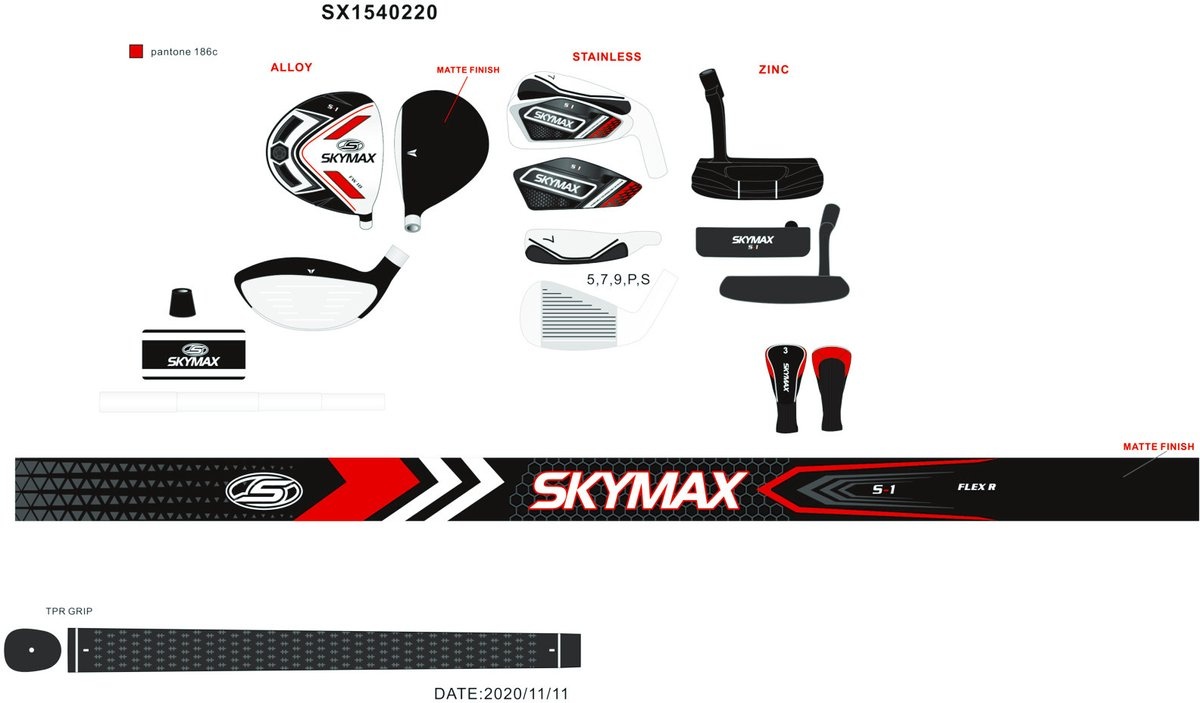 Skymax S1 Halve Golfset 8-Delig (graphite shaft)
