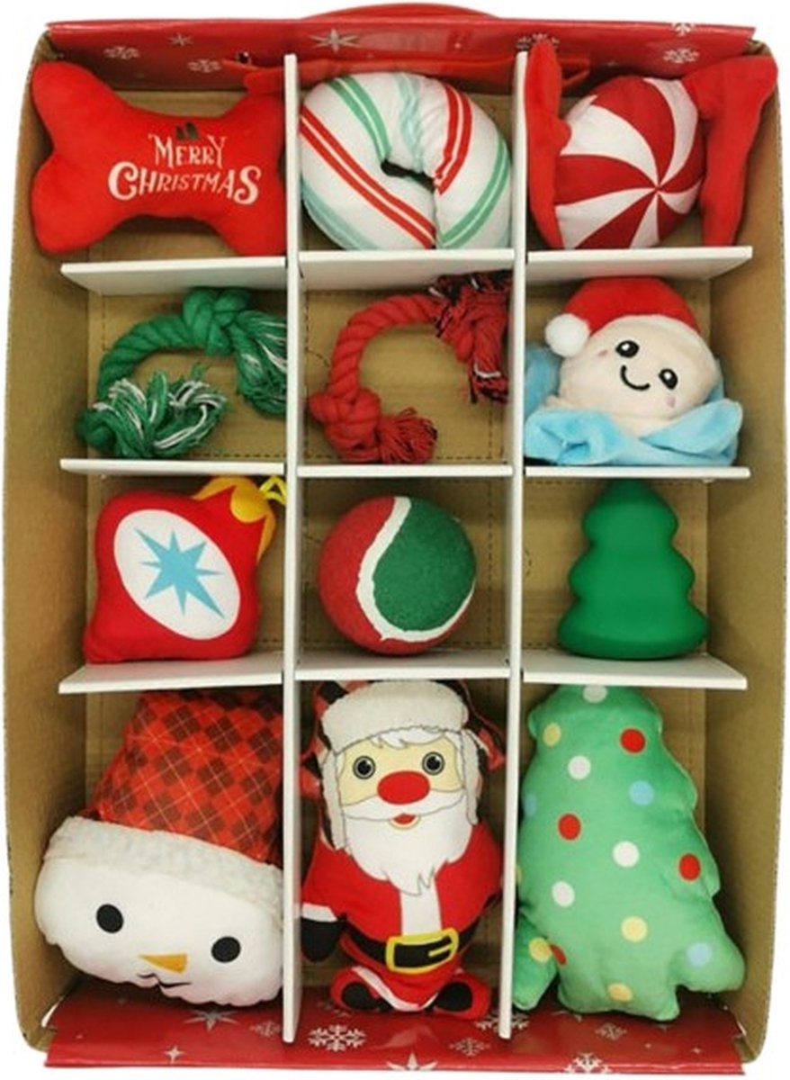 Relaxpets - Honden kerst cadeau - Kerst 2025 - 12 unieke speeltjes voor de hon