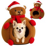 Pets Collection Kerstbeer Katten & Hondenmand - Bruin