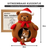 Pets Collection Kerstbeer Katten & Hondenmand - Bruin