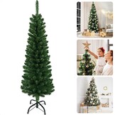 Smalle Kunstkerstboom - Smalle Kerstboom - Smal Model - 180 cm - PVC Potloodmodel - Metalen Standaard