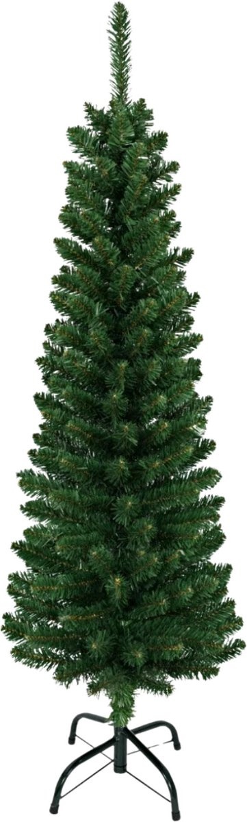 Smalle Kunstkerstboom - Smalle Kerstboom - Smal Model - 180 cm - PVC Potloodmodel - Metalen Standaard