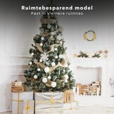 Smalle Kunstkerstboom - Smalle Kerstboom - Smal Model - 180 cm - PVC Potloodmodel - Metalen Standaard
