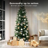 Smalle Kunstkerstboom - Smalle Kerstboom - Smal Model - 180 cm - PVC Potloodmodel - Metalen Standaard