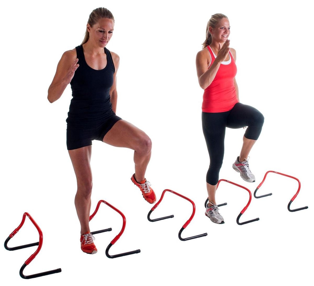 Pure2Improve Sprint Hurdles – Set van 5 – Verstelbaar 20-30 cm – Agility & Speed Training – Inclusief Draagtas – Lichtgewicht Horden