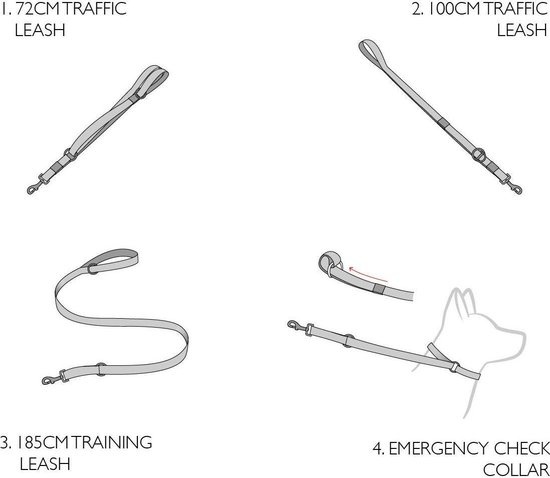 EzyDog Vario Honden Riem - Rood