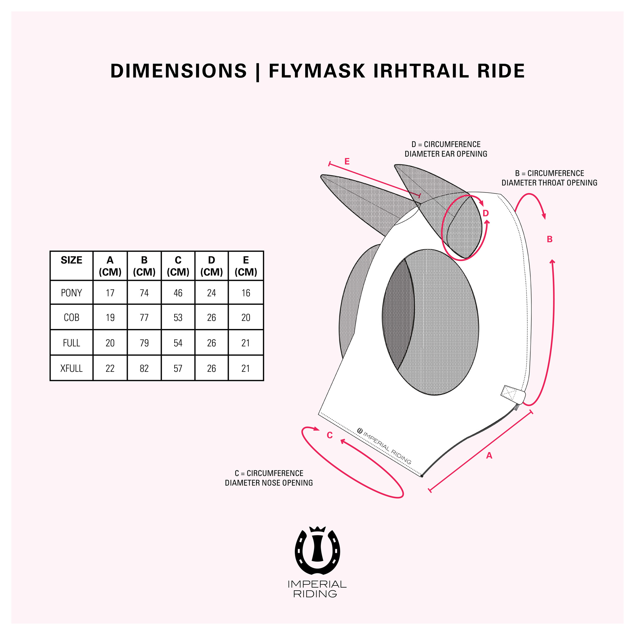 Imperial Riding Vliegenmasker IRHTrail ride - Pink