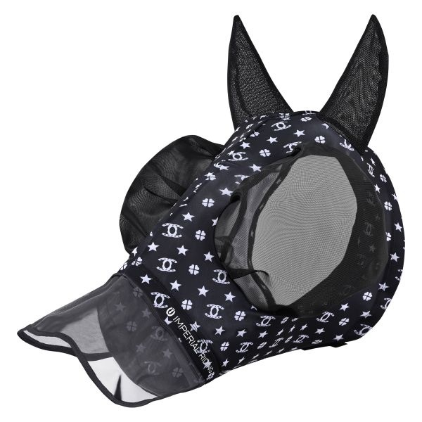 Imperial Riding Vliegenmasker met Neus IRHTrail ride - Black AOP