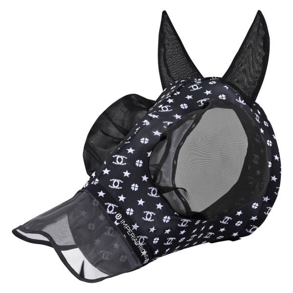 Imperial Riding Vliegenmasker met Neus IRHTrail ride - Black AOP