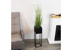 BLOEMPOT METAAL ZWART 50CM