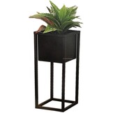 BLOEMPOT METAAL ZWART 50CM