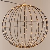 Lichtbol - Metaal met timer - Warm licht - 40 cm - Kerstversiering