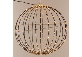 Lichtbol - Metaal met timer - Warm licht - 40 cm - Kerstversiering