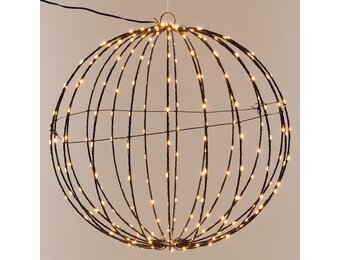 Lichtbol - Metaal met timer - Warm licht - 40 cm - Kerstversiering