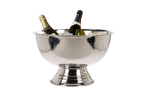 Champagne/ wijnkoeler RVS zilver