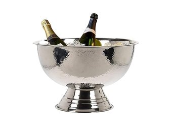 Champagne/ wijnkoeler RVS zilver