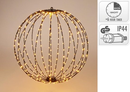 Relaxwonen - LED Kerstbal - 240 Lampjes - Extra Warm Wit - Ø 40cm