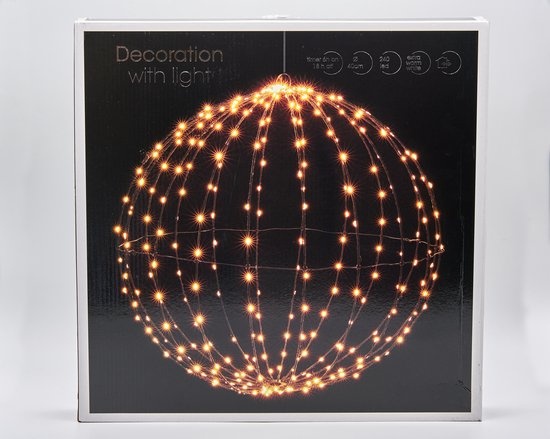 Relaxwonen - LED Kerstbal - 240 Lampjes - Extra Warm Wit - Ø 40cm