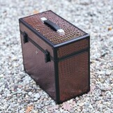 Imperial Riding Grooming Box Slim Line - Brown Croco