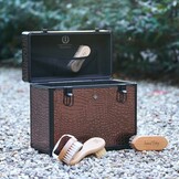 Imperial Riding Grooming Box Slim Line - Brown Croco
