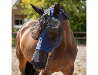 QHP Vliegenmasker Super Bug met Neusbescherming - Navy