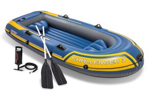 Intex Challenger 3 Boot Set - 295 x 137 x 43 cm - Inclusief peddels en pomp